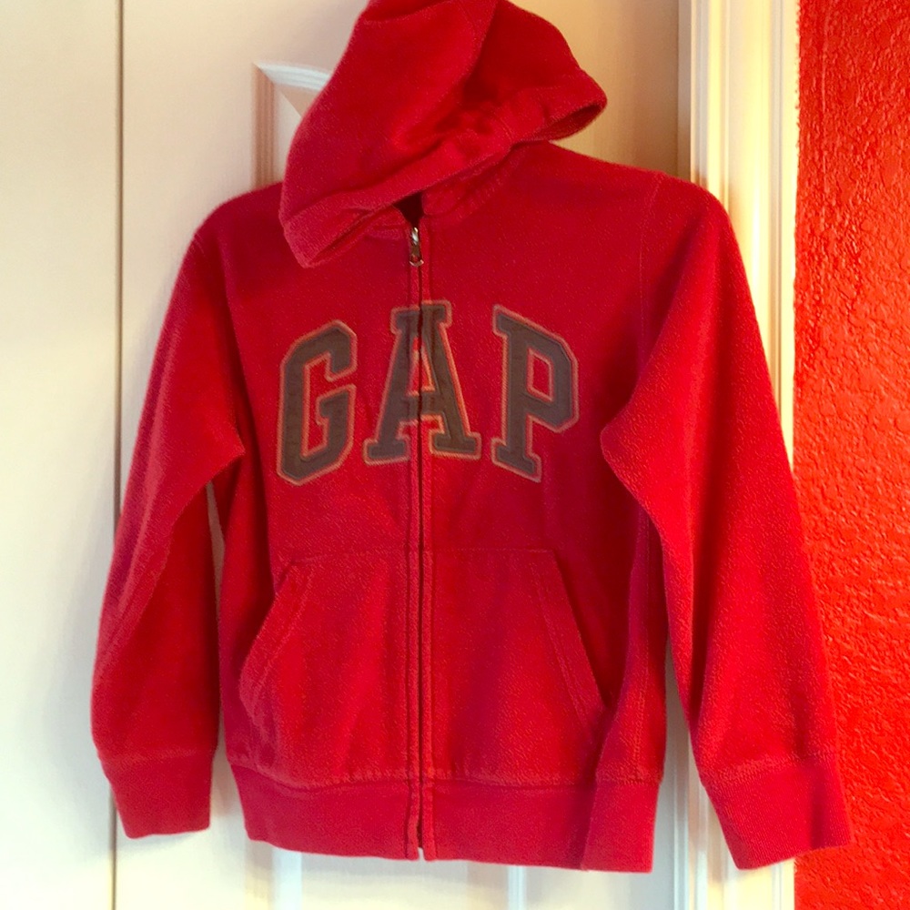 Gap red zip front hoodie sweater